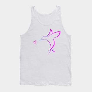 Hummingbird with heart Tank Top